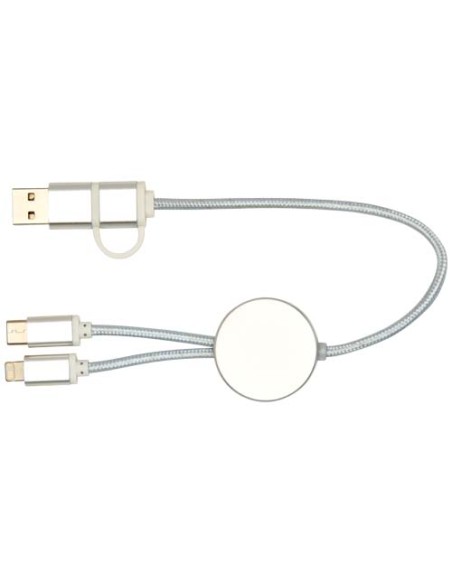 Cavo 5-in-1 in alluminio e plastica riciclata da 30 cm per la sincronizzazione dei dati e la ricarica rapida da 27 W Alasia