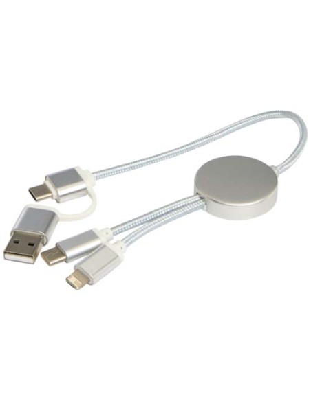 Cavo 5-in-1 in alluminio e plastica riciclata da 30 cm per la sincronizzazione dei dati e la ricarica rapida da 27 W Alasia