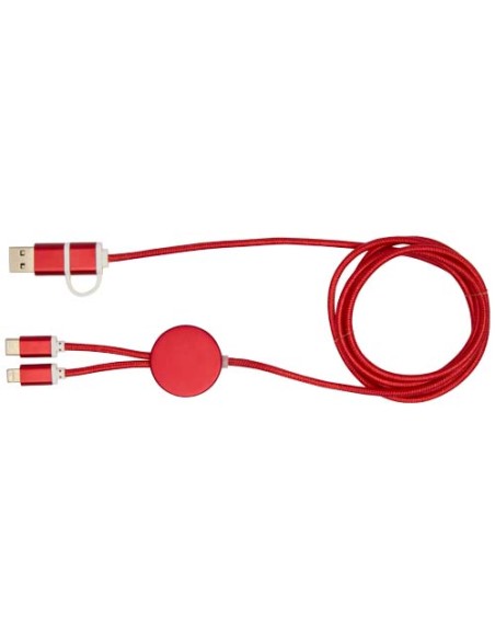 Cavo 5-in-1 in alluminio e plastica riciclata da 150 cm per la sincronizzazione dei dati e la ricarica rapida da 27 W Alasia Cavo 5-in-1 in alluminio e plastica riciclata da 150 cm per la sincronizzazione dei dati e la ricarica rapida da 27 W Alasia