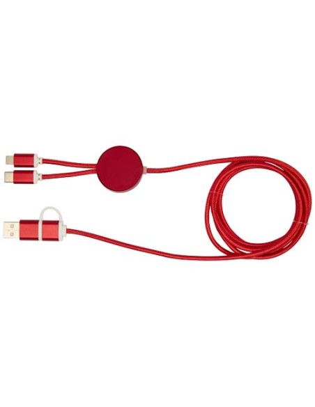 Cavo 5-in-1 in alluminio e plastica riciclata da 150 cm per la sincronizzazione dei dati e la ricarica rapida da 27 W Alasia Cavo 5-in-1 in alluminio e plastica riciclata da 150 cm per la sincronizzazione dei dati e la ricarica rapida da 27 W Alasia