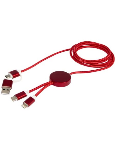Cavo 5-in-1 in alluminio e plastica riciclata da 150 cm per la sincronizzazione dei dati e la ricarica rapida da 27 W Alasia Cavo 5-in-1 in alluminio e plastica riciclata da 150 cm per la sincronizzazione dei dati e la ricarica rapida da 27 W Alasia