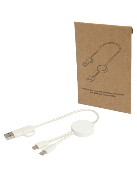 Cavo 5-in-1 in plastica riciclata da 30 cm per la sincronizzazione dei dati e la ricarica rapida da 27 W Citala Cavo 5-in-1 in plastica riciclata da 30 cm per la sincronizzazione dei dati e la ricarica rapida da 27 W Citala