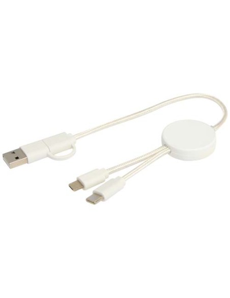 Cavo 5-in-1 in plastica riciclata da 30 cm per la sincronizzazione dei dati e la ricarica rapida da 27 W Citala Cavo 5-in-1 in plastica riciclata da 30 cm per la sincronizzazione dei dati e la ricarica rapida da 27 W Citala
