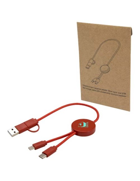 Cavo 5-in-1 in plastica riciclata da 30 cm per la sincronizzazione dei dati e la ricarica rapida da 27 W Citala Cavo 5-in-1 in plastica riciclata da 30 cm per la sincronizzazione dei dati e la ricarica rapida da 27 W Citala