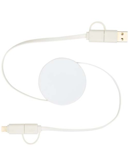 Cavo 5-in-1 in plastica riciclata retrattile da 90 cm per la sincronizzazione dei dati e la ricarica rapida da 40 W Citala Cavo 5-in-1 in plastica riciclata retrattile da 90 cm per la sincronizzazione dei dati e la ricarica rapida da 40 W Citala