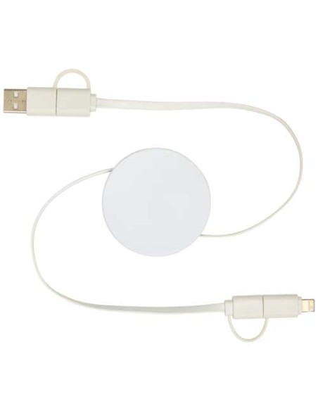 Cavo 5-in-1 in plastica riciclata retrattile da 90 cm per la sincronizzazione dei dati e la ricarica rapida da 40 W Citala Cavo 5-in-1 in plastica riciclata retrattile da 90 cm per la sincronizzazione dei dati e la ricarica rapida da 40 W Citala
