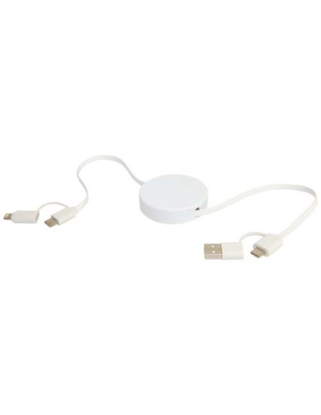 Cavo 5-in-1 in plastica riciclata retrattile da 90 cm per la sincronizzazione dei dati e la ricarica rapida da 40 W Citala Cavo 5-in-1 in plastica riciclata retrattile da 90 cm per la sincronizzazione dei dati e la ricarica rapida da 40 W Citala