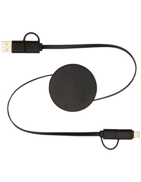 Cavo 5-in-1 in plastica riciclata retrattile da 90 cm per la sincronizzazione dei dati e la ricarica rapida da 40 W Citala Cavo 5-in-1 in plastica riciclata retrattile da 90 cm per la sincronizzazione dei dati e la ricarica rapida da 40 W Citala