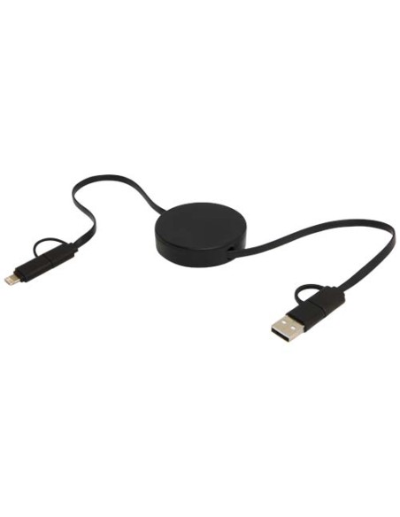 Cavo 5-in-1 in plastica riciclata retrattile da 90 cm per la sincronizzazione dei dati e la ricarica rapida da 40 W Citala Cavo 5-in-1 in plastica riciclata retrattile da 90 cm per la sincronizzazione dei dati e la ricarica rapida da 40 W Citala
