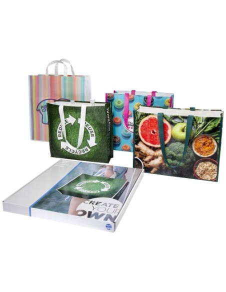 Confezione di borse tote laminate assortite