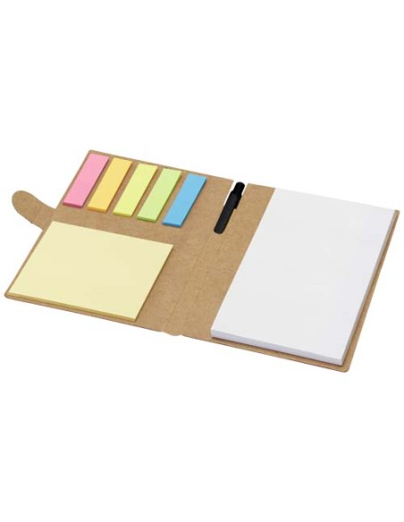 Blocchetto con foglietti adesivi e penna a sfera Swift (inchiostro nero)