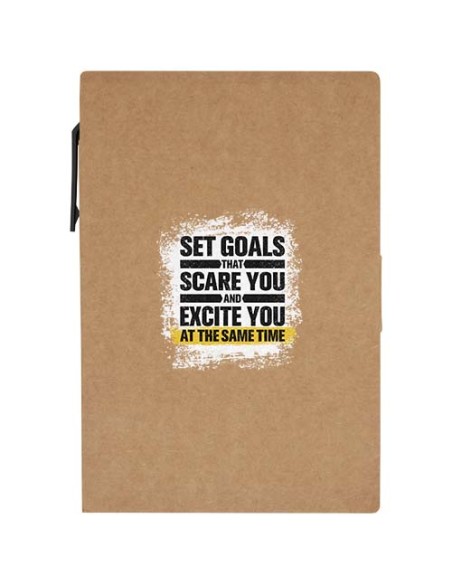 Blocchetto con foglietti adesivi e penna a sfera Swift (inchiostro nero)