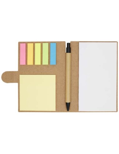 Blocchetto con foglietti adesivi e penna a sfera Swift (inchiostro nero)