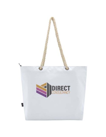 Tote bag termica da spiaggia in materiale riciclato certificato GRS con manici in corda Panama - 23L