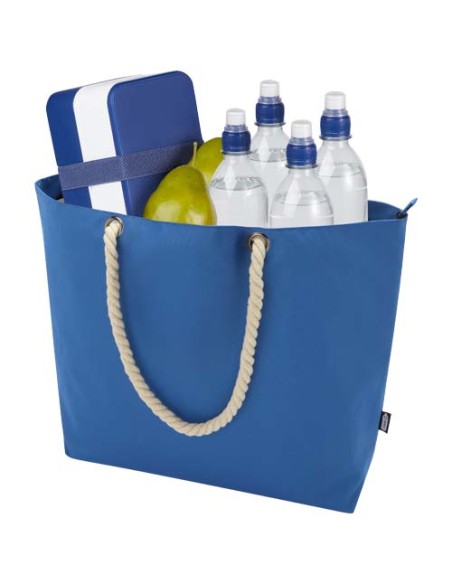 Tote bag termica da spiaggia in materiale riciclato certificato GRS con manici in corda Panama - 23L