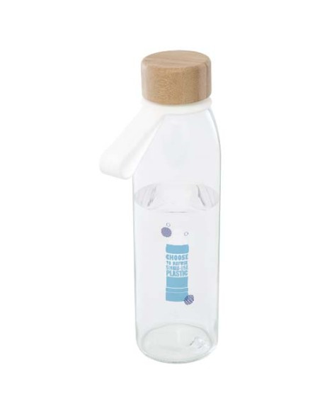 Borraccia in vetro da 500 ml con manico in silicone e coperchio in bambù Porto 