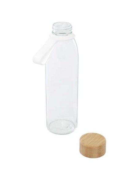 Borraccia in vetro da 500 ml con manico in silicone e coperchio in bambù Porto 