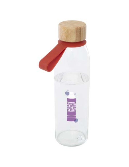 Borraccia in vetro da 500 ml con manico in silicone e coperchio in bambù Porto 