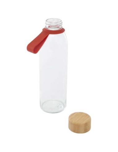 Borraccia in vetro da 500 ml con manico in silicone e coperchio in bambù Porto 