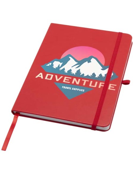 Blocco note formato A5 con copertina rigida in materiale riciclato e pagine a righe Teak