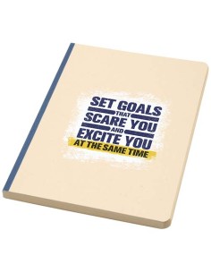 Blocco note formato A5 con copertina morbida in PET riciclato e carta a base di canna da zucchero Liliana