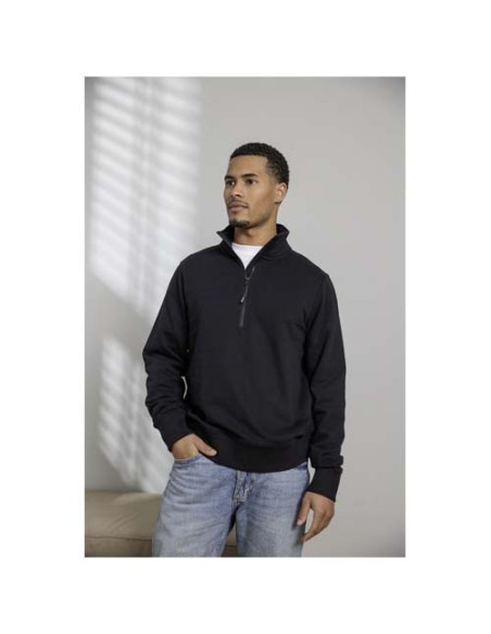 Maglione con cerniera a un quarto in tessuto riciclato unisex Aware™ Tin 