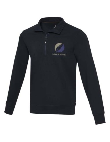 Maglione con cerniera a un quarto in tessuto riciclato unisex Aware™ Tin 