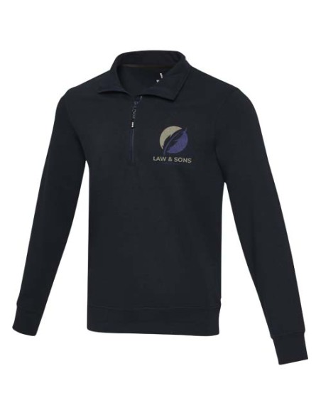 Maglione con cerniera a un quarto in tessuto riciclato unisex Aware™ Tin 