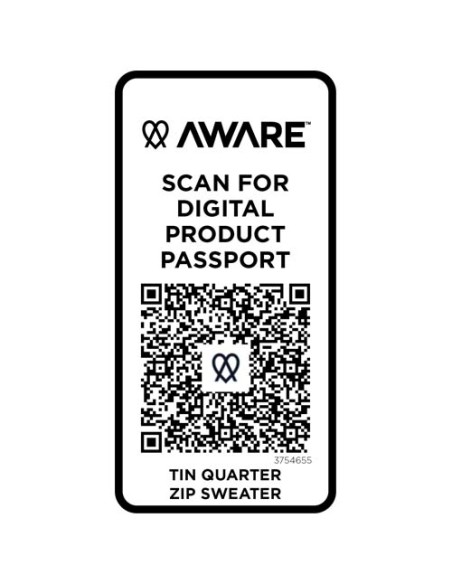 Maglione con cerniera a un quarto in tessuto riciclato unisex Aware™ Tin 