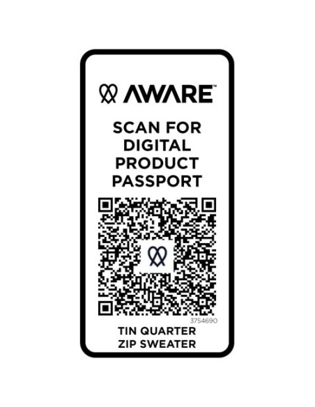 Maglione con cerniera a un quarto in tessuto riciclato unisex Aware™ Tin 