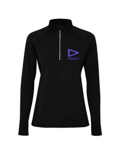 Felpa a maniche lunghe con mezza zip da donna Estambul