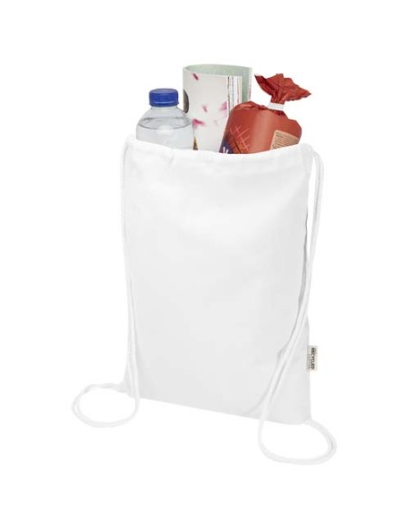 Borsa con cordoncino  in materiale riciclato GRS da 140 g/m² Oregon Blend - 5L