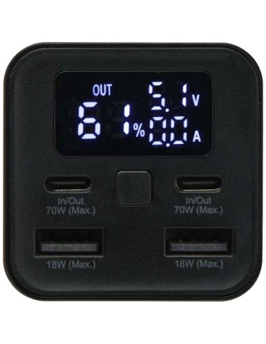 Power bank in alluminio riciclato certificato RCS da 20.000 mAh e 70 W Acamar