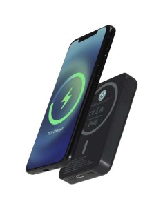 Power bank magnetico wireless da 5.000 mAh e 15 W con 20 W PD in plastica riciclata Acrab