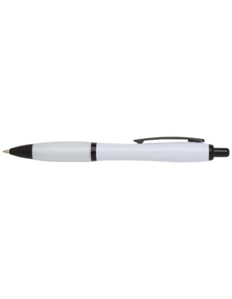 Penna a sfera in plastica riciclata con finiture nere (inchiostro nero) Nash