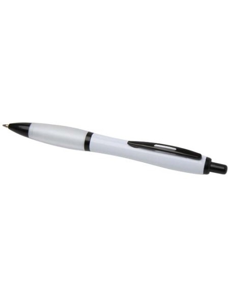 Penna a sfera in plastica riciclata con finiture nere (inchiostro nero) Nash