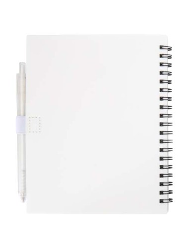 Set di blocco note con copertina morbida in plastica riciclata e penna a sfera (inchiostro blu) Niove