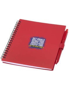 Set di blocco note con copertina morbida in plastica riciclata e penna a sfera (inchiostro blu) Niove