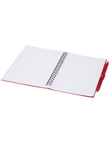 Set di blocco note con copertina morbida in plastica riciclata e penna a sfera (inchiostro blu) Niove