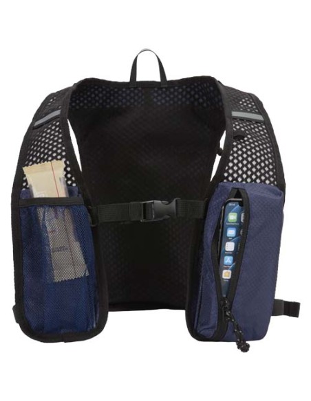 Gilet per la corsa in materiale riciclato certificato GRS con zainetto per l'idratazione da 5 litri Nomad