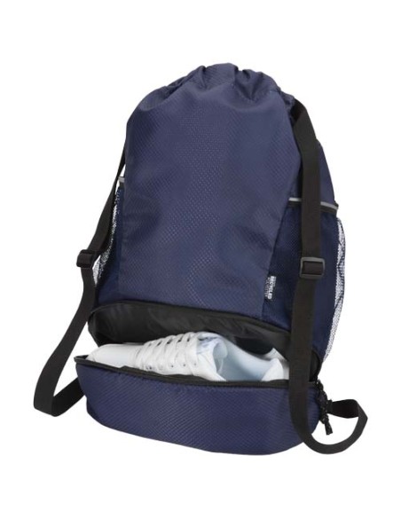 Borsa sportiva con cordoncino in materiale riciclato certificato GRS e scomparto inferiore da 18 litri Nomad