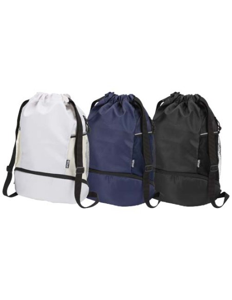 Borsa sportiva con cordoncino in materiale riciclato certificato GRS e scomparto inferiore da 18 litri Nomad