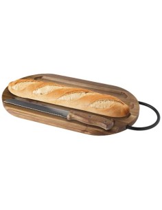Tagliere in legno di acacia con coltello per il pane Prestige