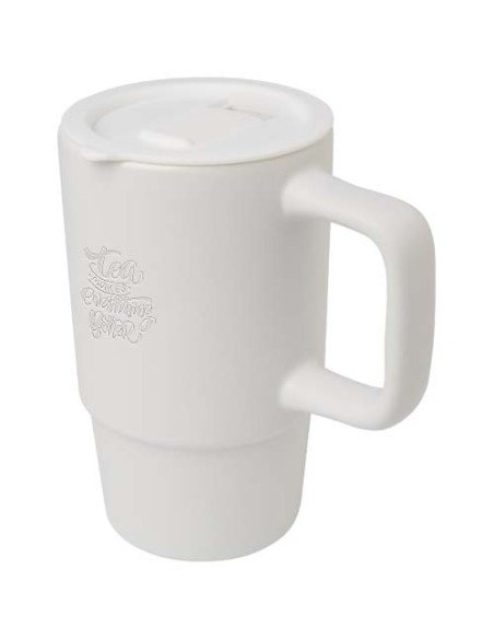 Tazza in ceramica da 450 ml con coperchio in plastica Carter