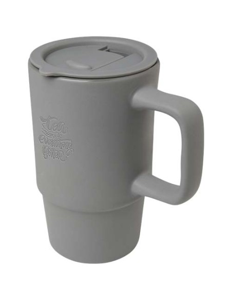Tazza in ceramica da 450 ml con coperchio in plastica Carter