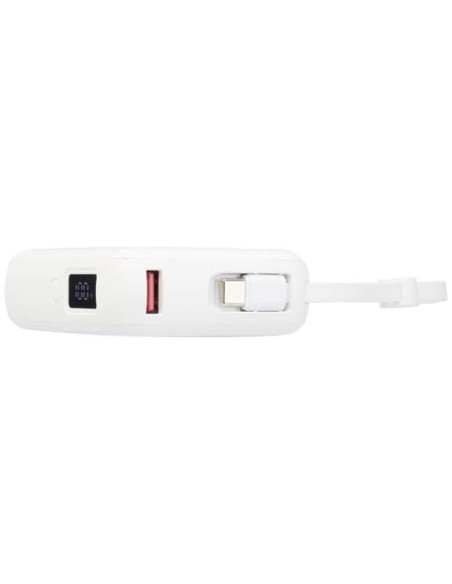 Power bank per tablet da 10.000 mAh e 35 W con cavo Tipo-C integrato in plastica riciclata Acrux