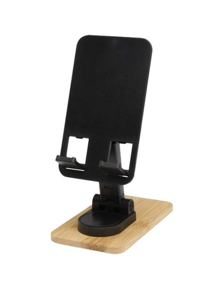 Supporto per telefono da tavolo pieghevole in plastica riciclata con dettagli in bambù Alfirk Supporto per telefono da tavolo pieghevole in plastica riciclata con dettagli in bambù Alfirk