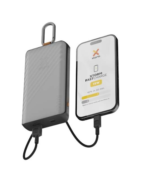 Power bank a energia solare da 10.000 mAh 15 W con luce Xtorm XG2S101 Go2 