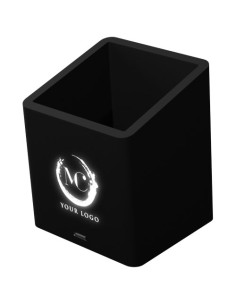 Portamatite in materiale antibatterico con logo luminoso e doppia uscita USB SCX.design O11