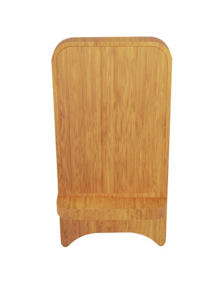 Supporto per telefono in legno con ricarica wireless da 10 W e logo luminoso SCX.design W26 Supporto per telefono in legno con ricarica wireless da 10 W e logo luminoso SCX.design W26